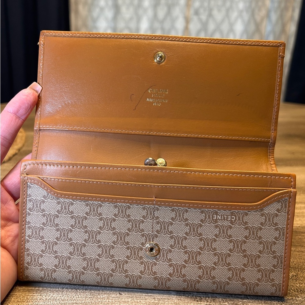 106. Celine Brown and Tan Macadam Wallet-COA - Picture 7 of 12